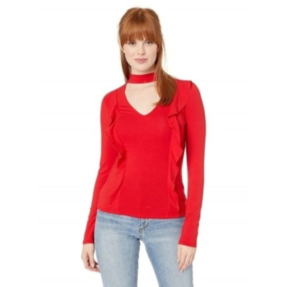 Guess Long Sleeve Koloa Ruffle Top
